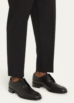 Christian LouboutinMen's Chambeliss Collar-Pin Leather Derby Shoes