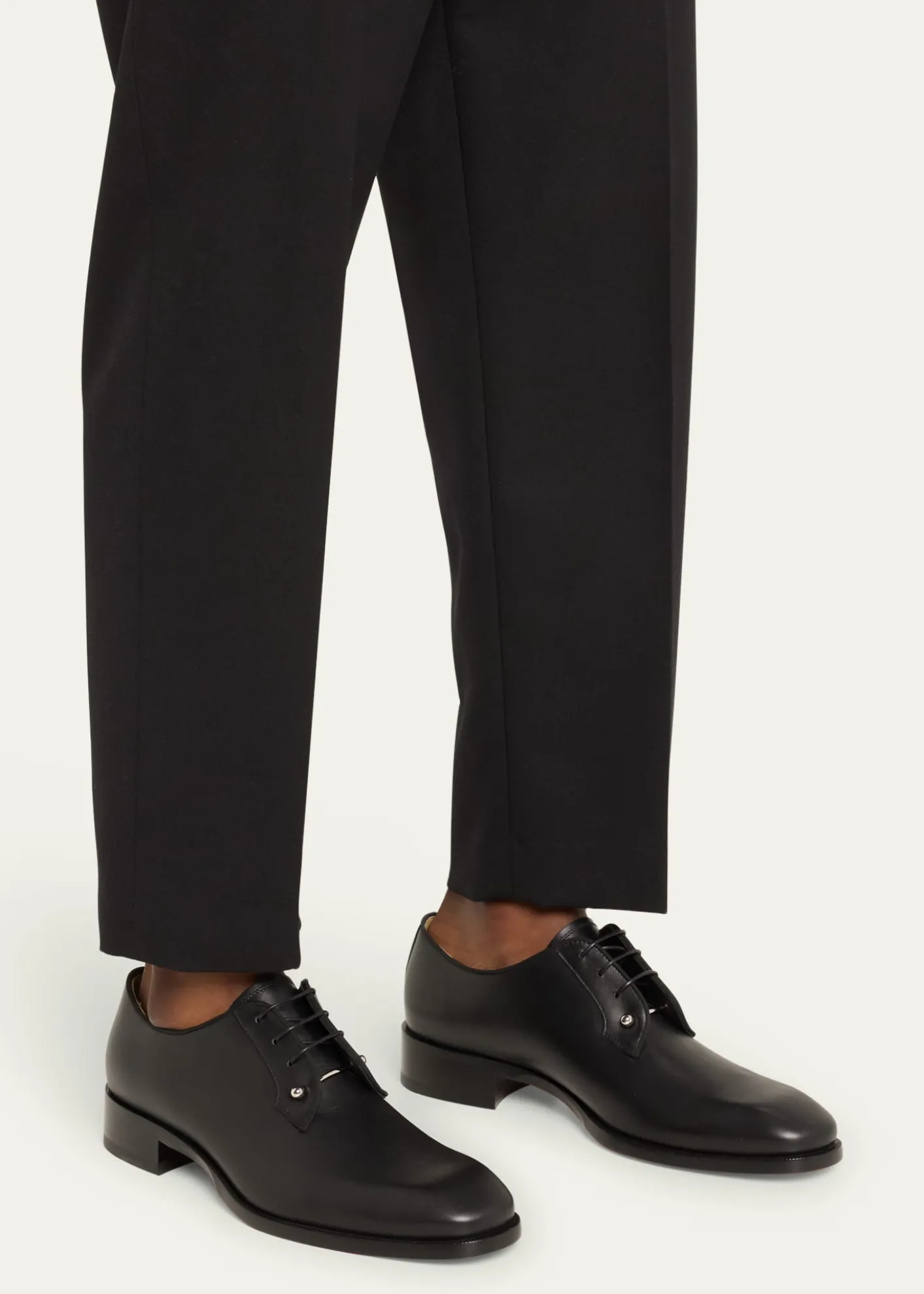 Christian LouboutinMen's Chambeliss Collar-Pin Leather Derby Shoes