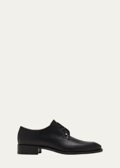 Christian LouboutinMen's Chambeliss Collar-Pin Leather Derby Shoes