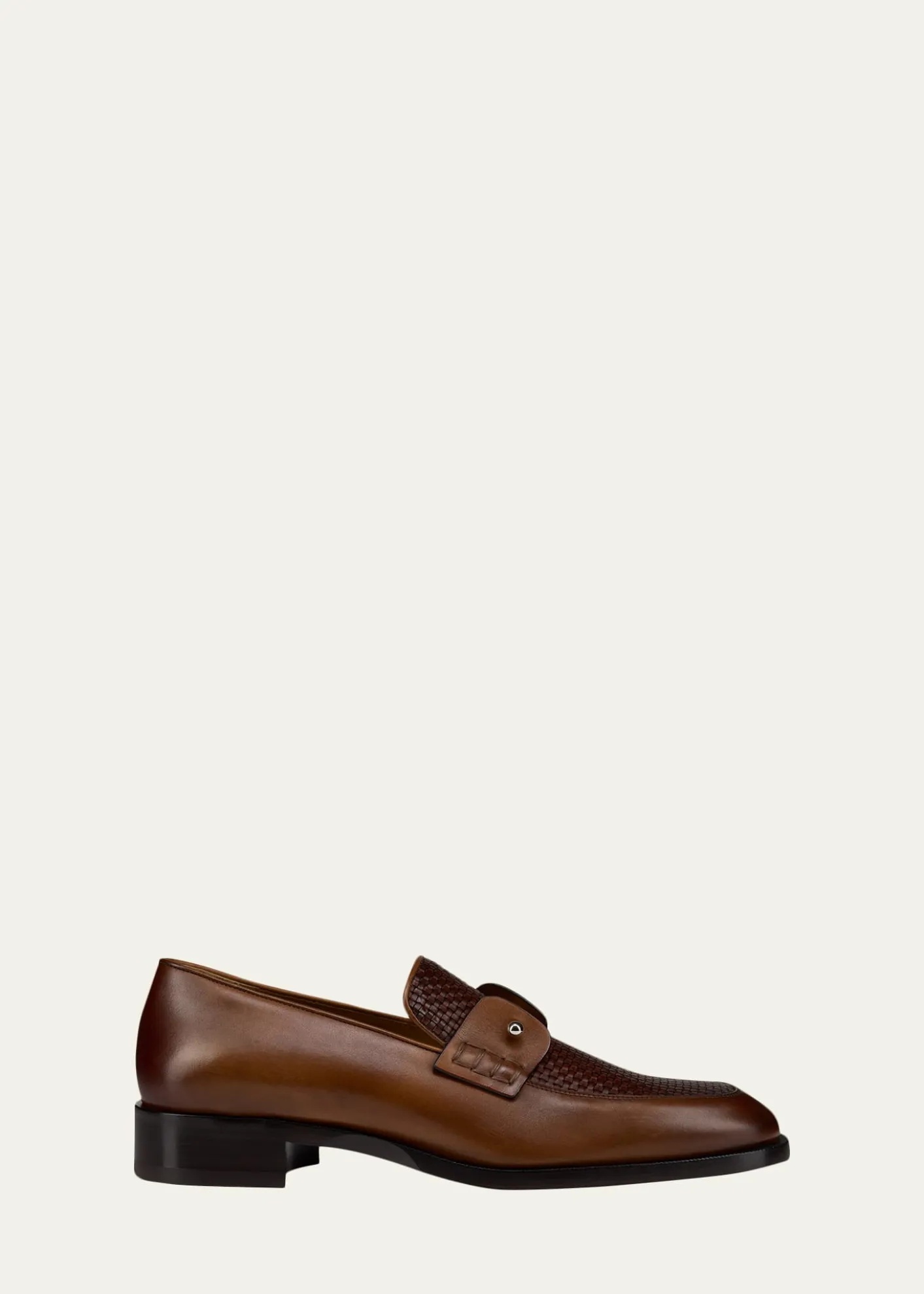 Christian LouboutinMen's Chambelimoc Woven Leather Boat Shoes
