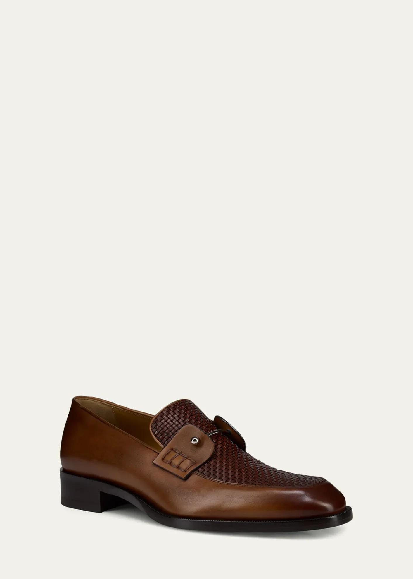 Christian LouboutinMen's Chambelimoc Woven Leather Boat Shoes