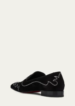 Christian LouboutinMen's Dandysiago Rhinestone and Leather Loafers