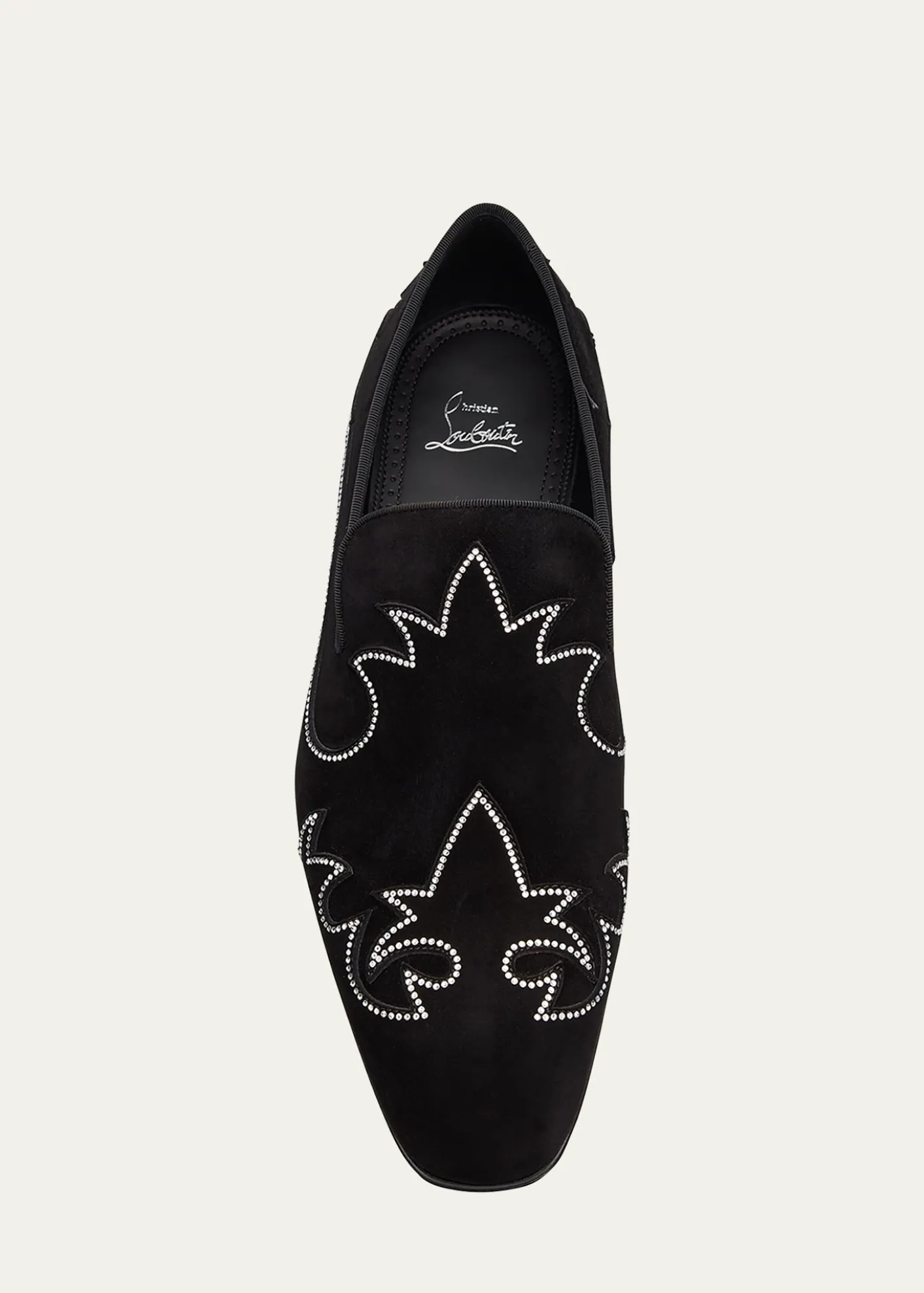Christian LouboutinMen's Dandysiago Rhinestone and Leather Loafers