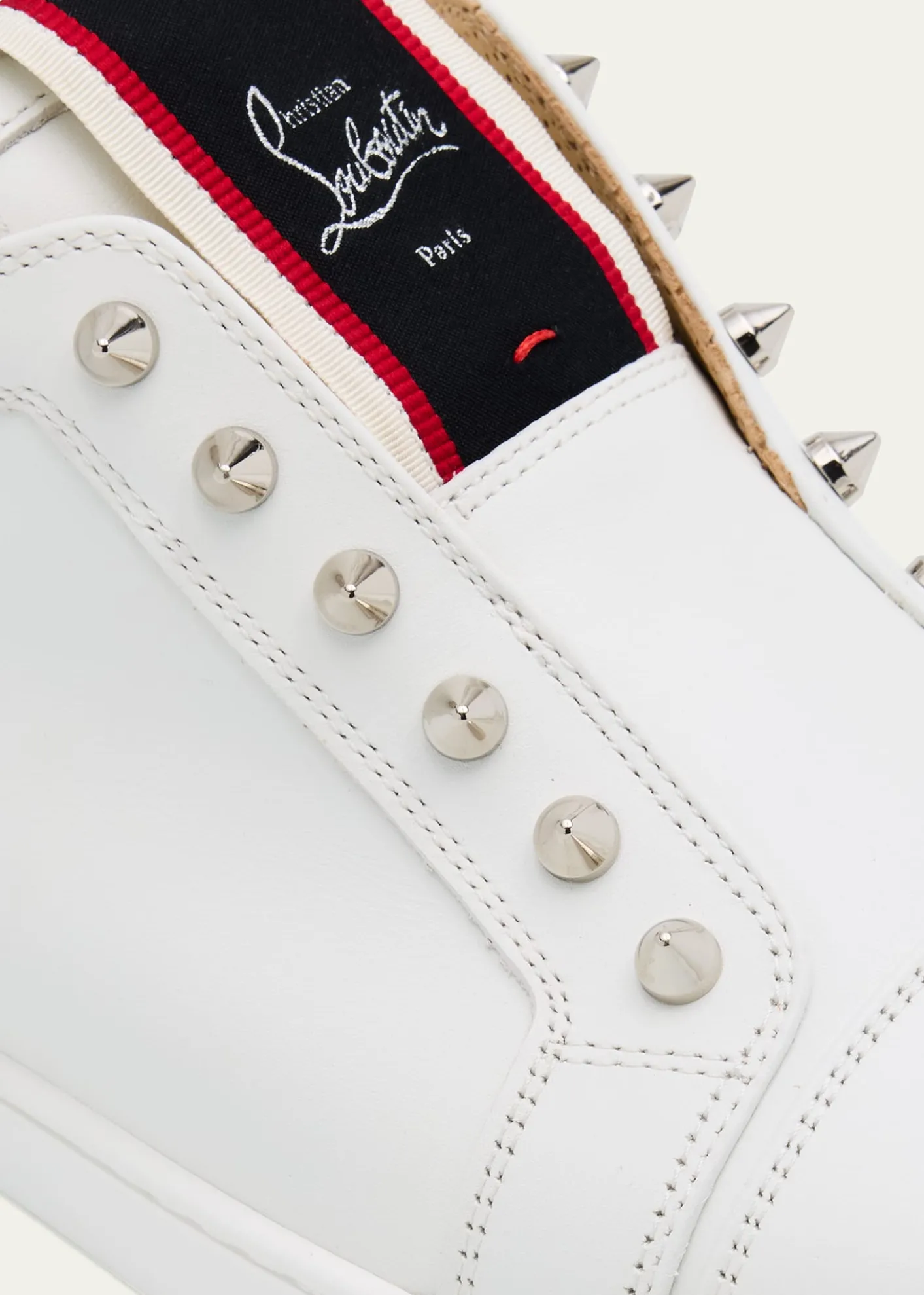 Christian LouboutinMen's F.A.V. Fique A Vontade Spiked Leather Slip-On Sneakers