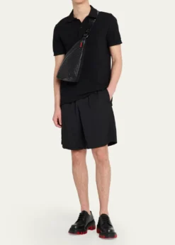 Christian LouboutinMen's Funky Leather Empire Spikes Sling Bag