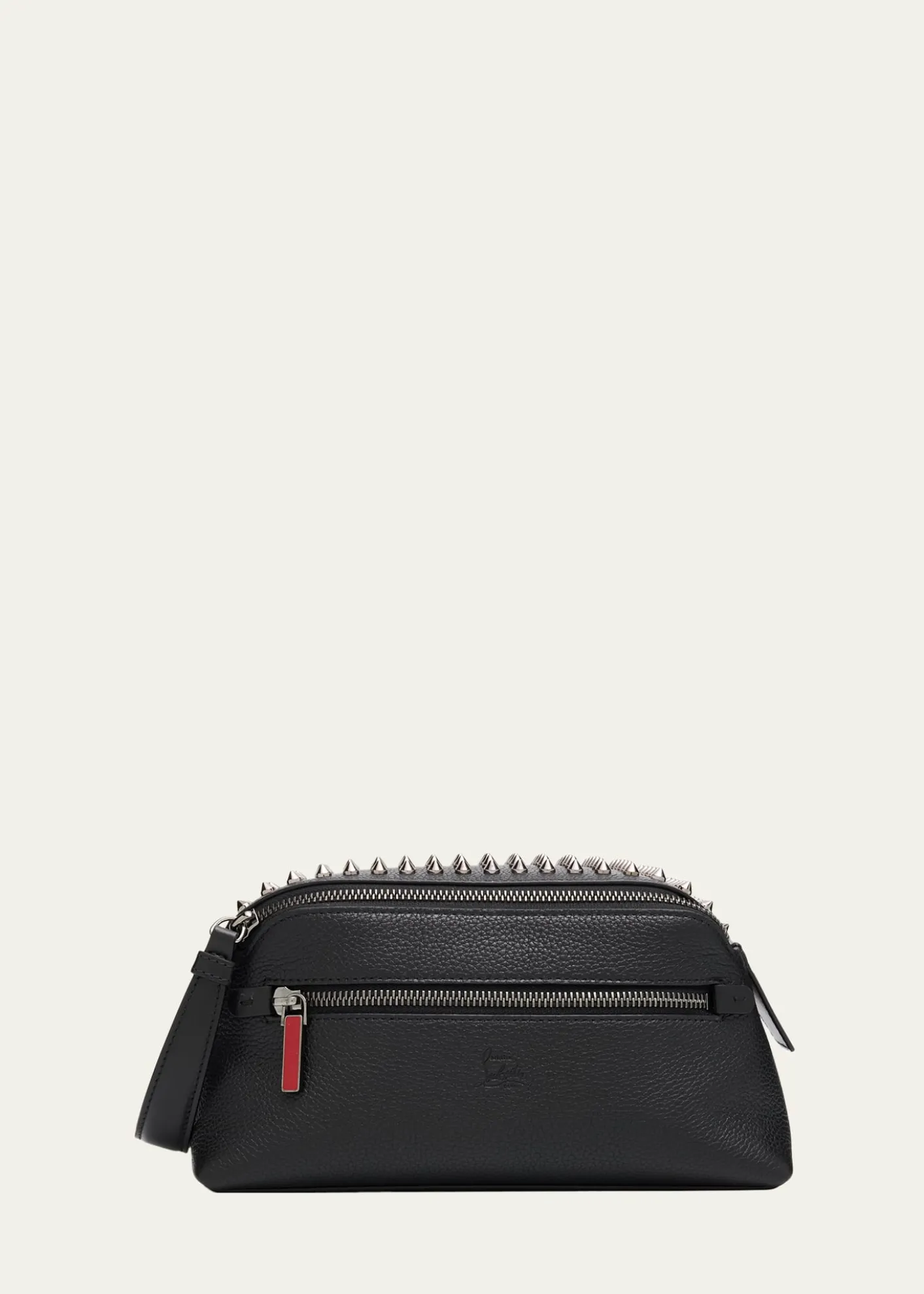 Christian LouboutinMen's Funky Leather Empire Spikes Travel Pouch