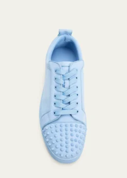 Christian LouboutinMen's Louis Jr Spikes Suede Low-Top Sneakers