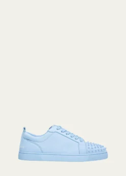 Christian LouboutinMen's Louis Jr Spikes Suede Low-Top Sneakers