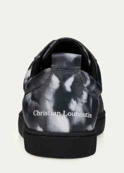 Christian LouboutinMen's Louis Jr Canopee Leather Low-Top Sneakers