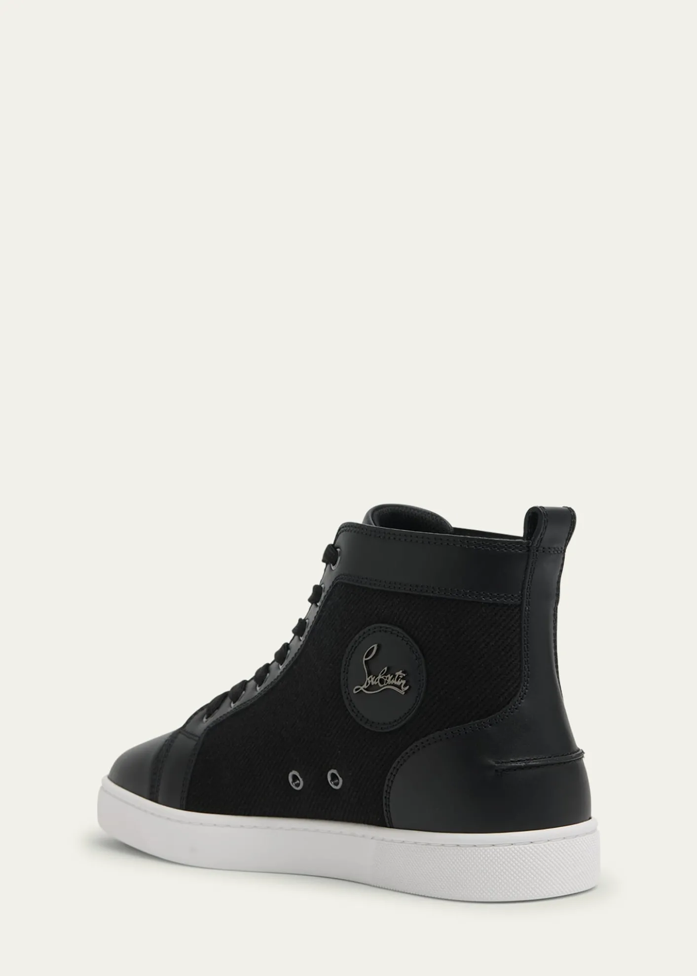 Christian LouboutinMen's Louis Textile and Leather Red-Sole High-Top Sneakers