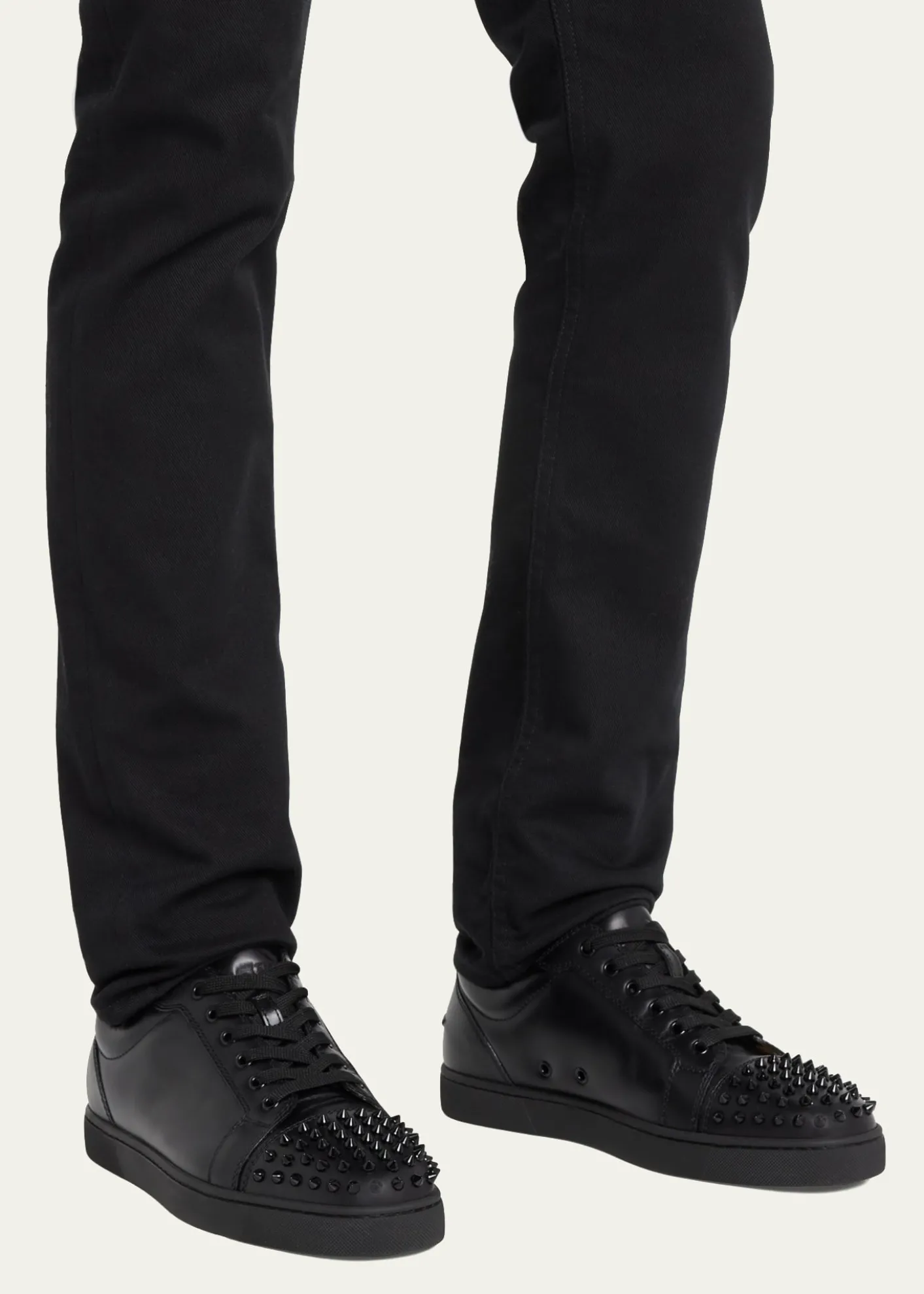 Christian LouboutinMen's Louis Junior Spiked Low-Top Sneakers