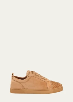 Christian LouboutinMen's Louis Junior Spikes Low-Top Suede Sneakers