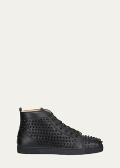 Christian LouboutinMen's Louis Mid-Top Spiked Leather Sneakers