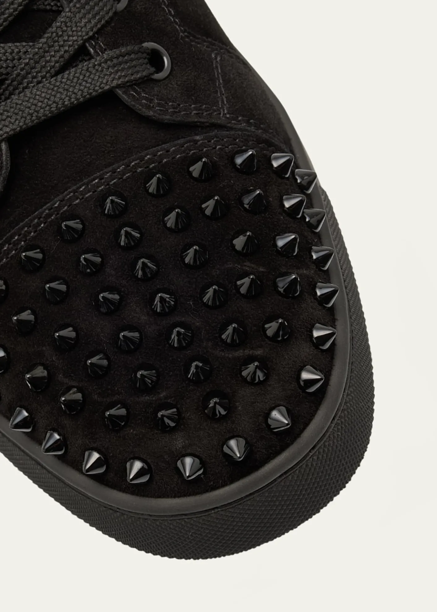 Christian LouboutinMen's Louis Junior Spikes Leather Low-Top Sneakers