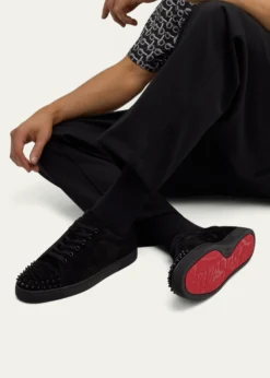 Christian LouboutinMen's Louis Junior Spikes Leather Low-Top Sneakers