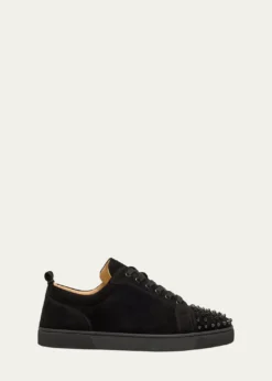 Christian LouboutinMen's Louis Junior Spikes Leather Low-Top Sneakers