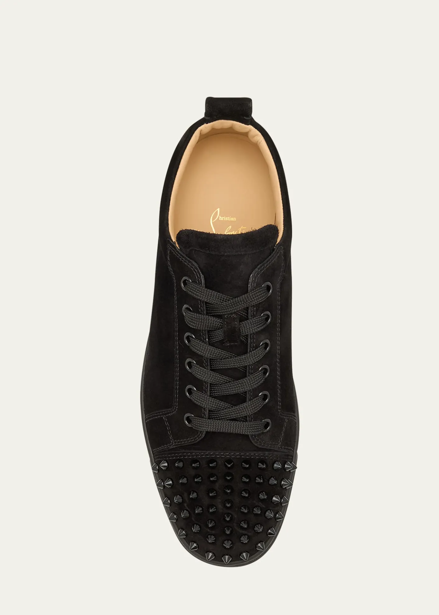Christian LouboutinMen's Louis Junior Spikes Leather Low-Top Sneakers