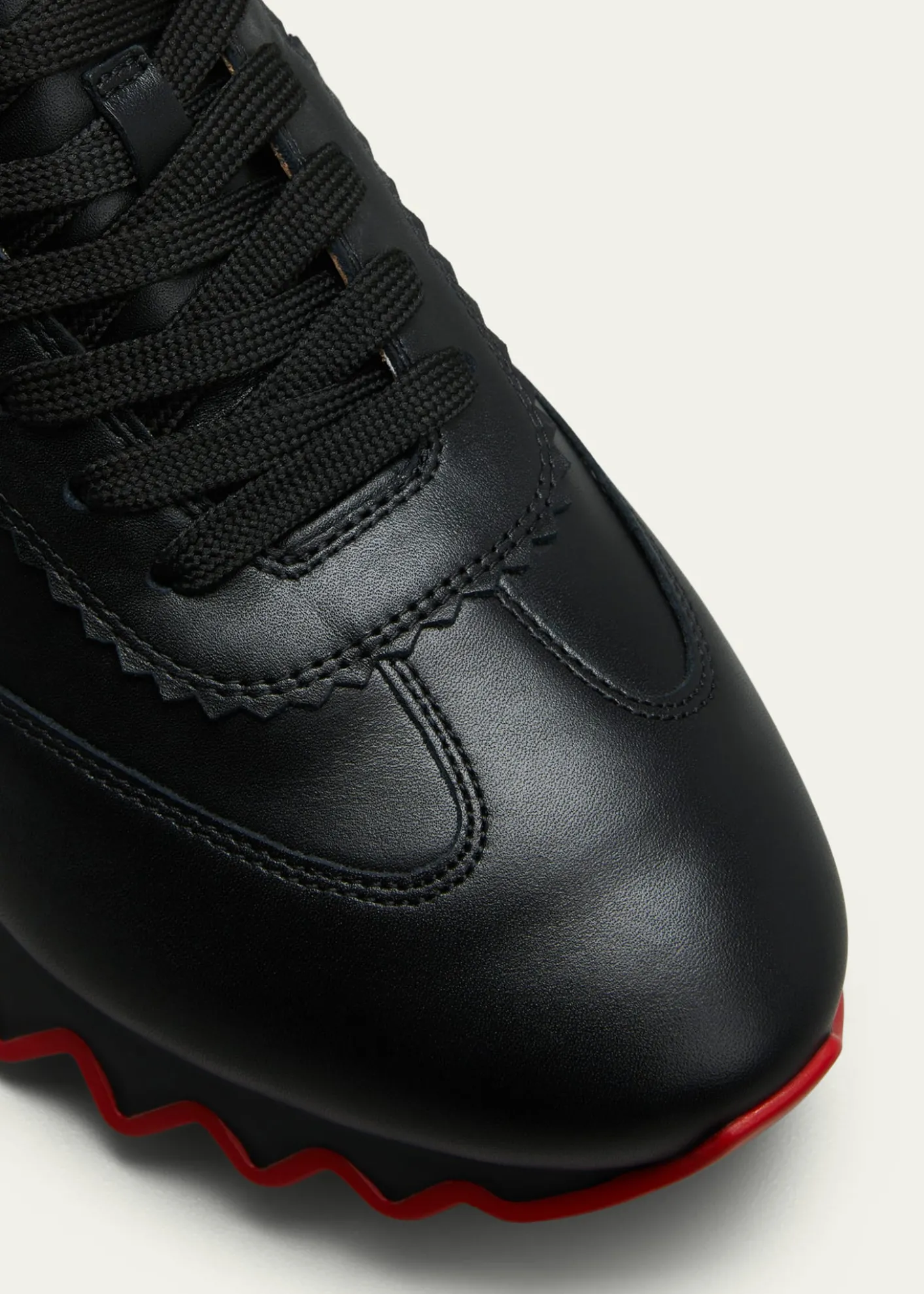 Christian LouboutinMen's Loubishark Flat Leather Red-Sole Runner Sneakers