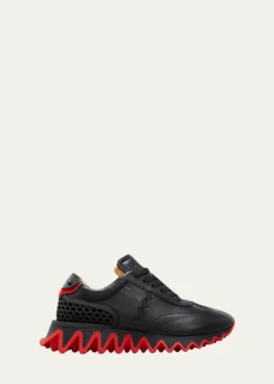 Christian LouboutinMen's Loubishark Flat Leather Red-Sole Runner Sneakers