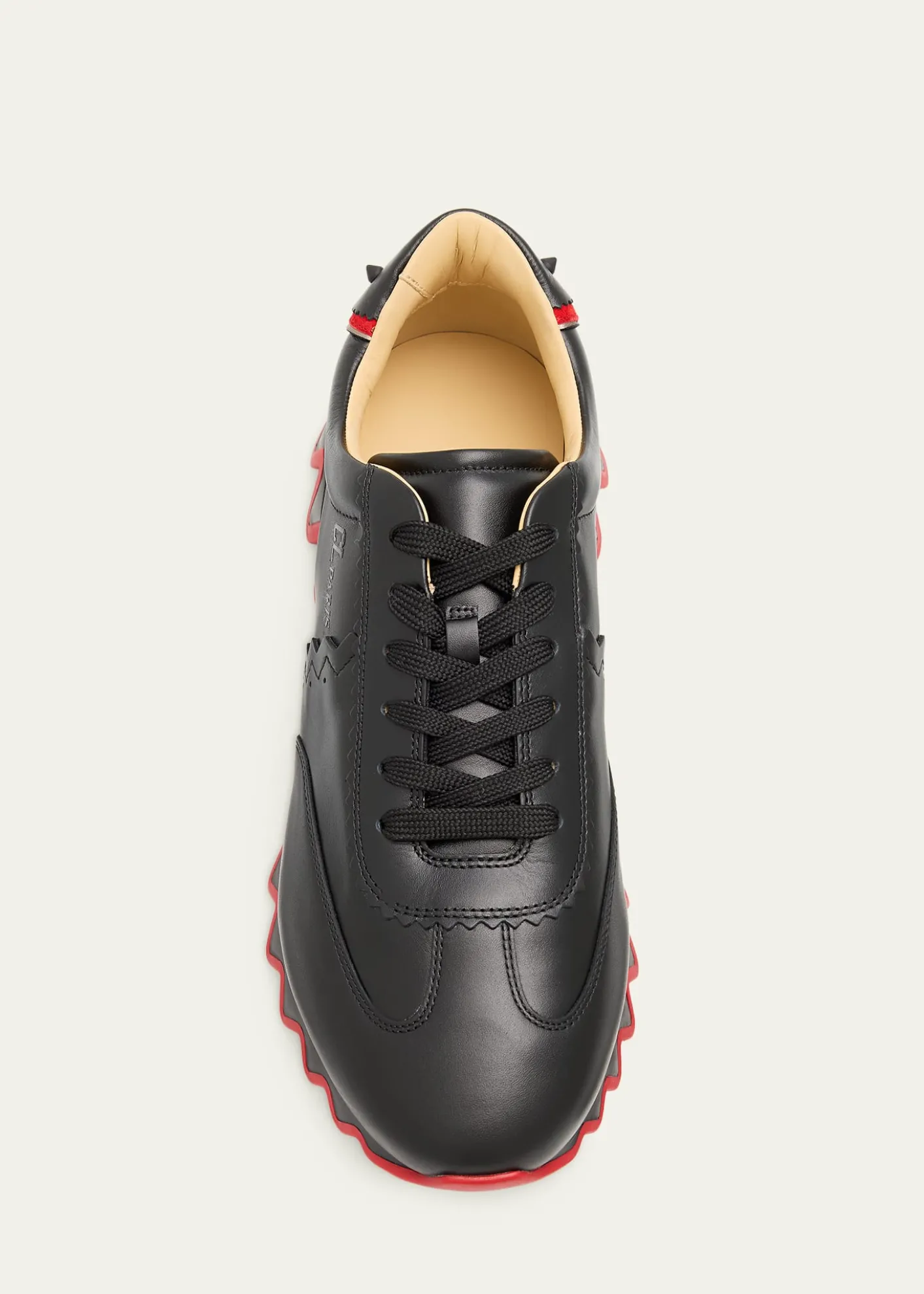 Christian LouboutinMen's Loubishark Flat Leather Red-Sole Runner Sneakers
