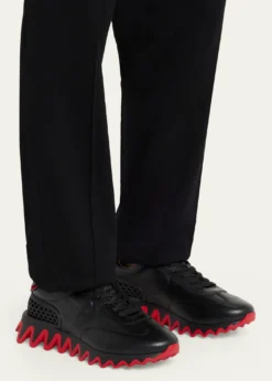 Christian LouboutinMen's Loubishark Flat Leather Red-Sole Runner Sneakers