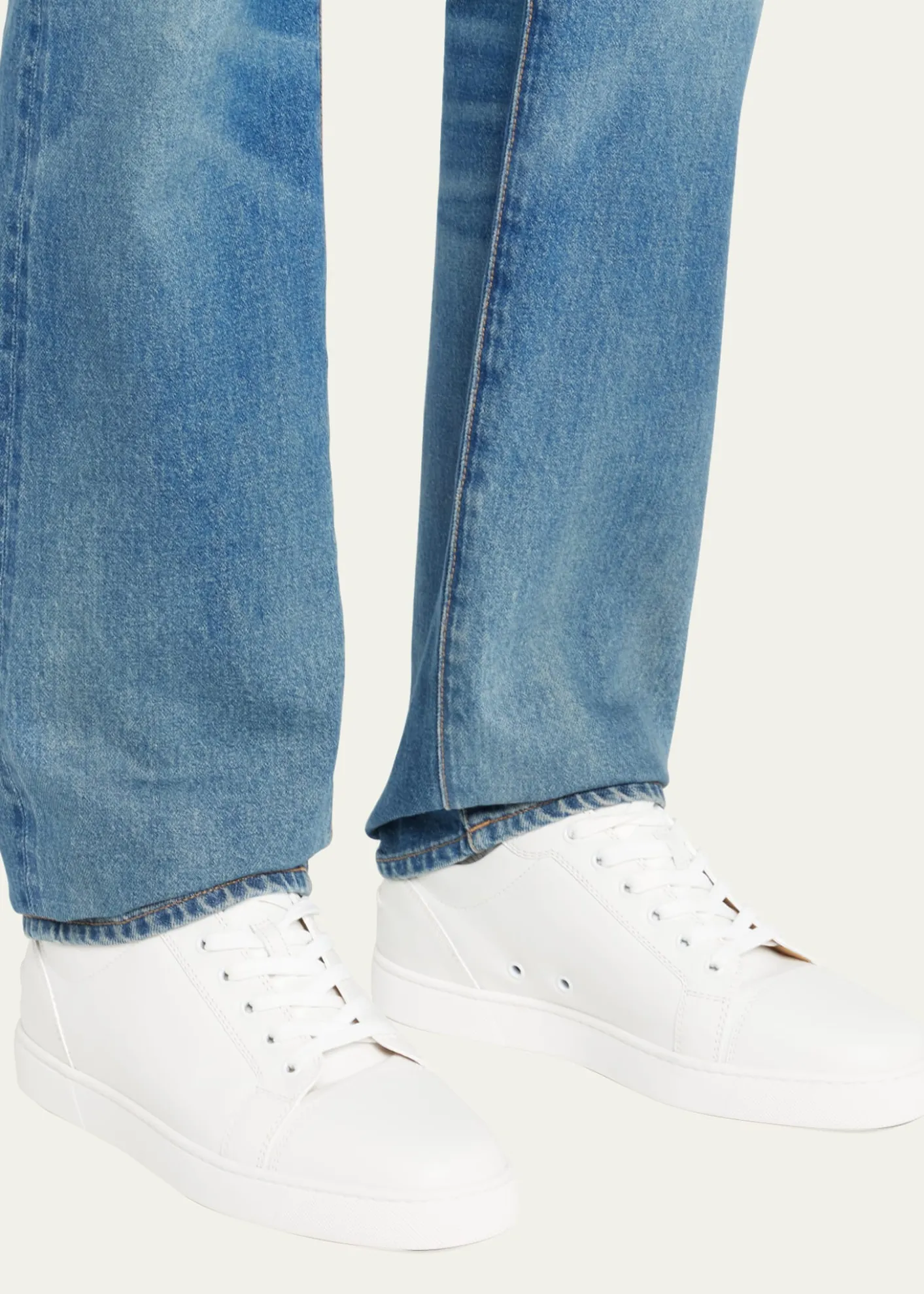 Christian LouboutinMen's Louis Junior Leather Red Sole Sneakers