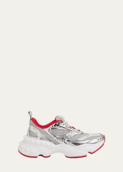 Christian LouboutinMen's So Flo Mesh & Metallic Leather Runner Sneakers