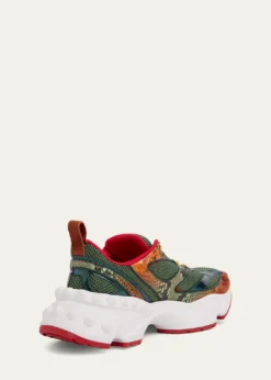 Christian LouboutinMen's So Flo Mesh & Snakeskin Runner Sneakers