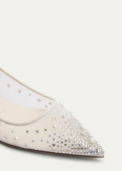 Christian LouboutinMiss Z Degrastra Embellished Mesh Red Sole Ballerina Flats