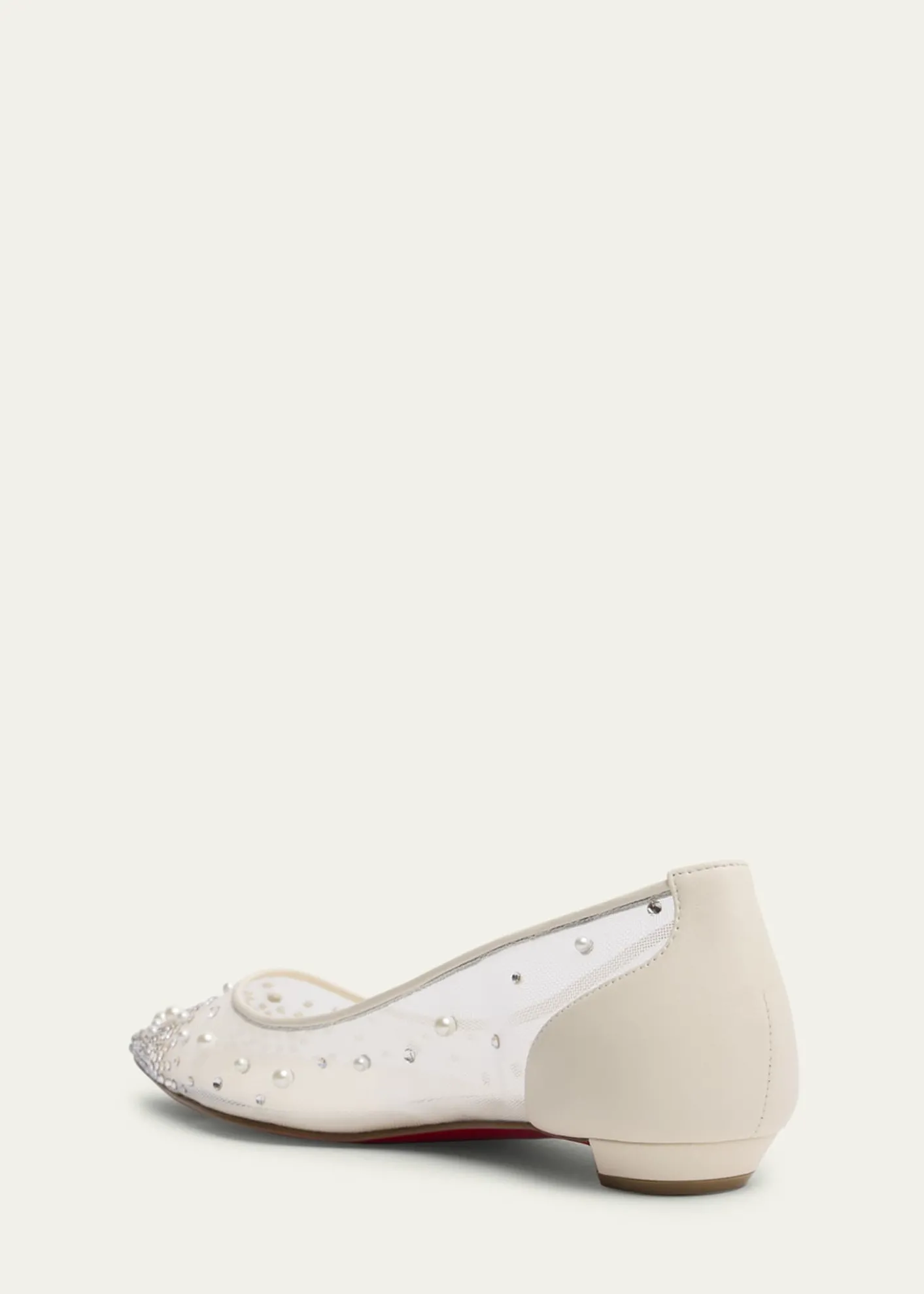 Christian LouboutinMiss Z Degrastra Embellished Mesh Red Sole Ballerina Flats