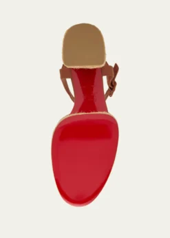 Christian Louboutin70mm Calakala Leather Crisscross Espadrille Sandals