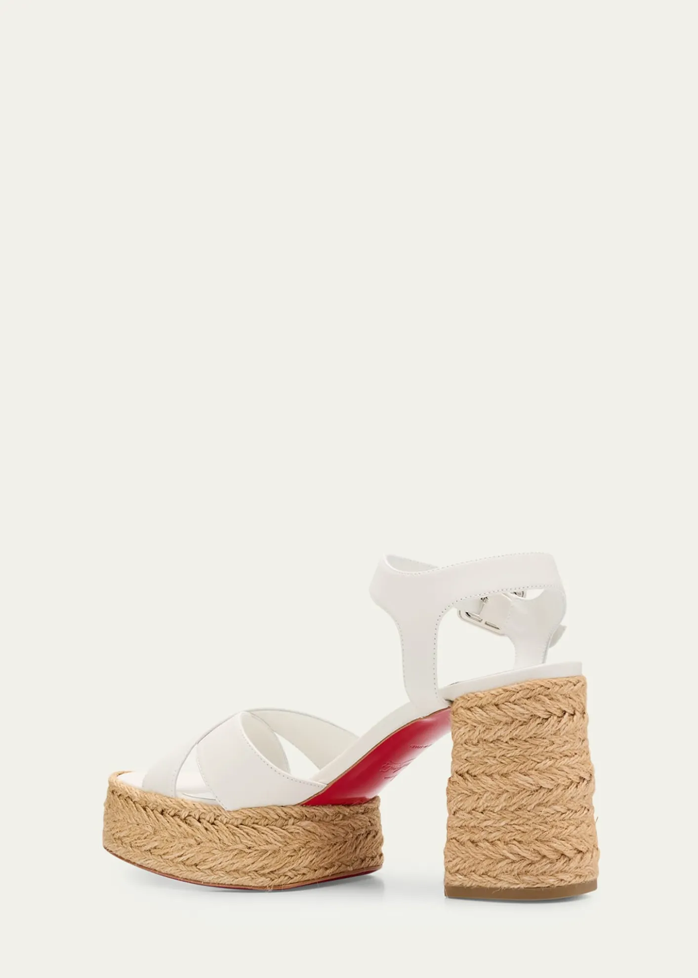 Christian Louboutin70mm Calakala Leather Crisscross Espadrille Sandals