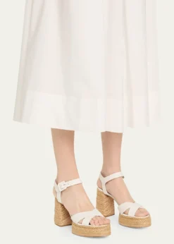 Christian Louboutin70mm Calakala Leather Crisscross Espadrille Sandals