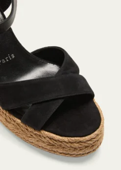 Christian Louboutin70mm Calakala Leather Crisscross Espadrille Sandals