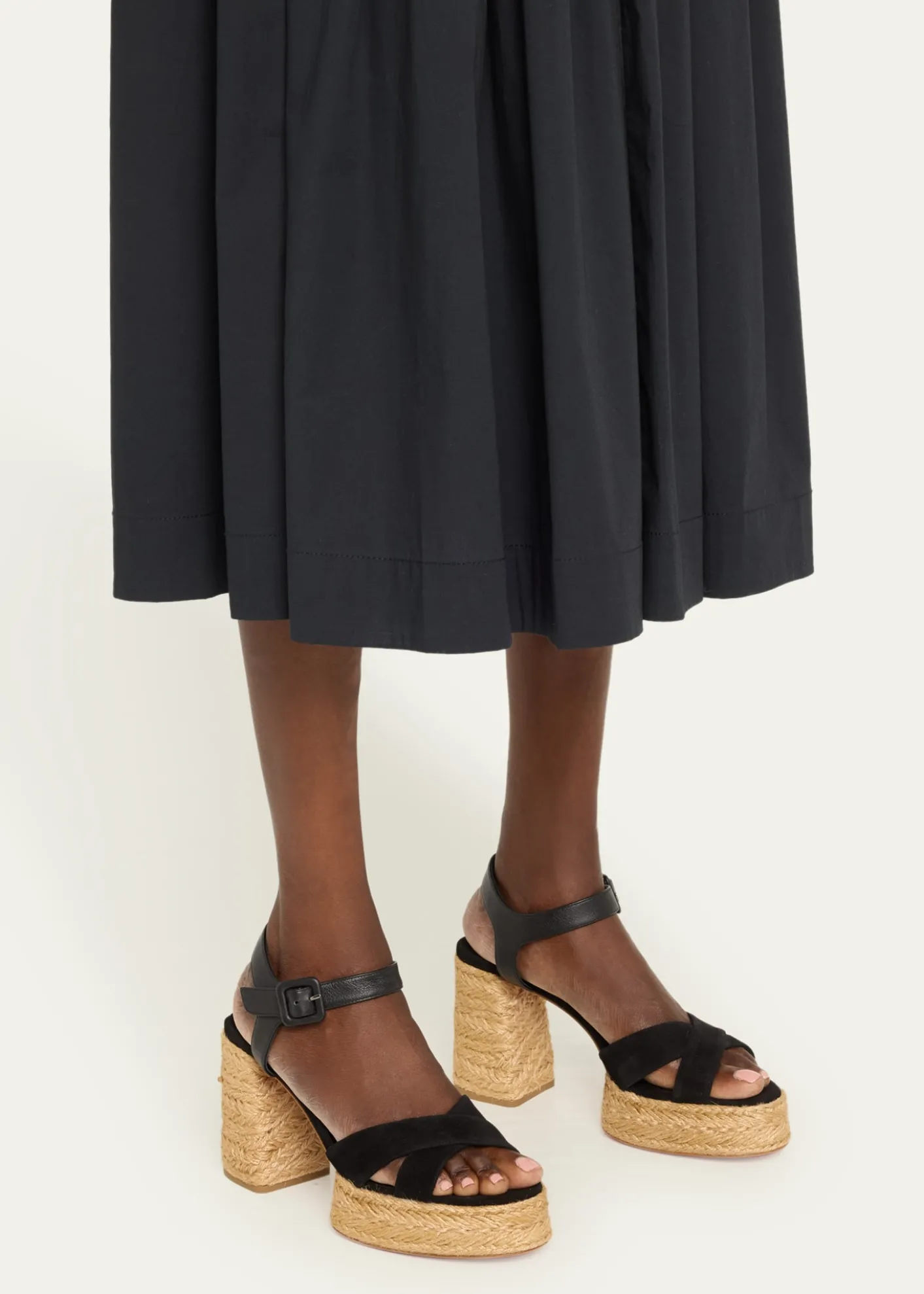 Christian Louboutin70mm Calakala Leather Crisscross Espadrille Sandals