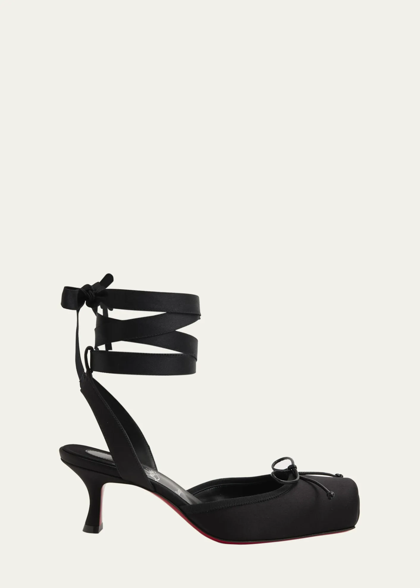 Christian Louboutin55mm Cassia Lace-Up Satin Ballet Pumps