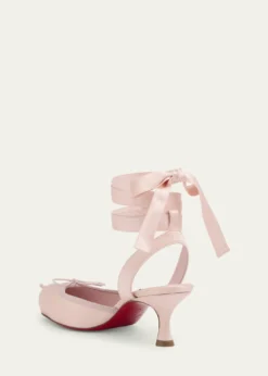 Christian Louboutin55mm Cassia Lace-Up Satin Ballet Pumps