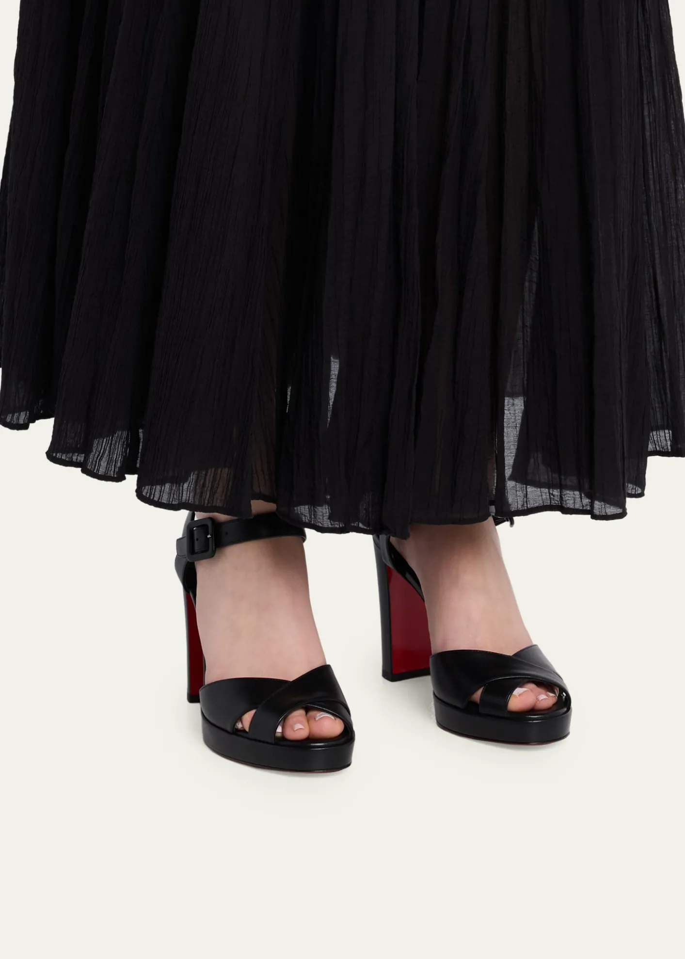 Christian Louboutin100mm Cora Leather Sandals