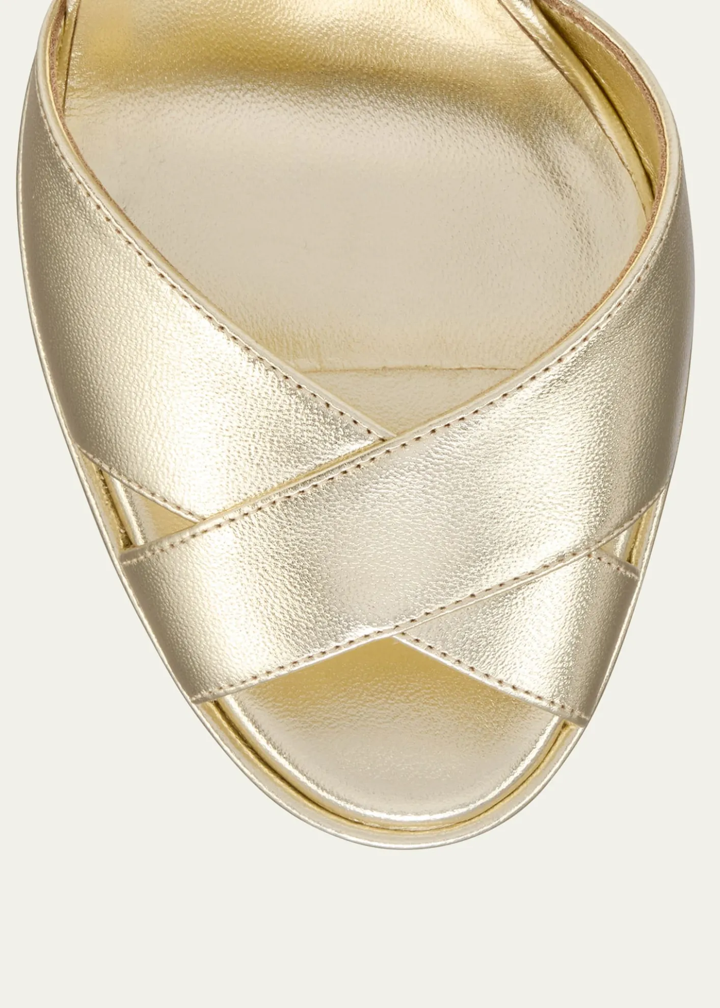 Christian Louboutin100mm Cora Metallic Nappa Leather Platform Sandals