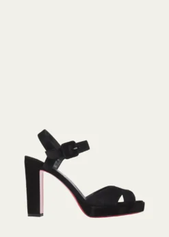Christian Louboutin100mm Cora Suede Platform Sandals