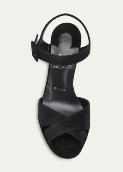 Christian Louboutin100mm Cora Suede Platform Sandals