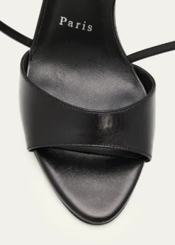 Christian Louboutin100mm Fanny Randa Leather Ankle-Tie Sandals