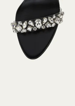 Christian Louboutin100mm Fanny Jolly Embellished Leather Ankle-Wrap Sandals