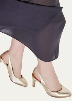 Christian Louboutin85mm Fannylove Metallic Leather Slingback Pumps