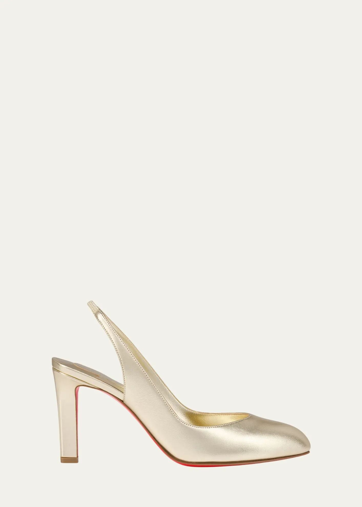 Christian Louboutin85mm Fannylove Metallic Leather Slingback Pumps