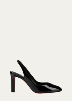 Christian Louboutin85mm Fannylove Patent Leather Slingback Pumps