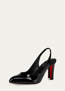 Christian Louboutin85mm Fannylove Patent Leather Slingback Pumps