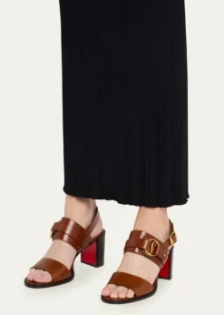 Christian Louboutin70mm Her in Roma Leather Block-Heel Sandals