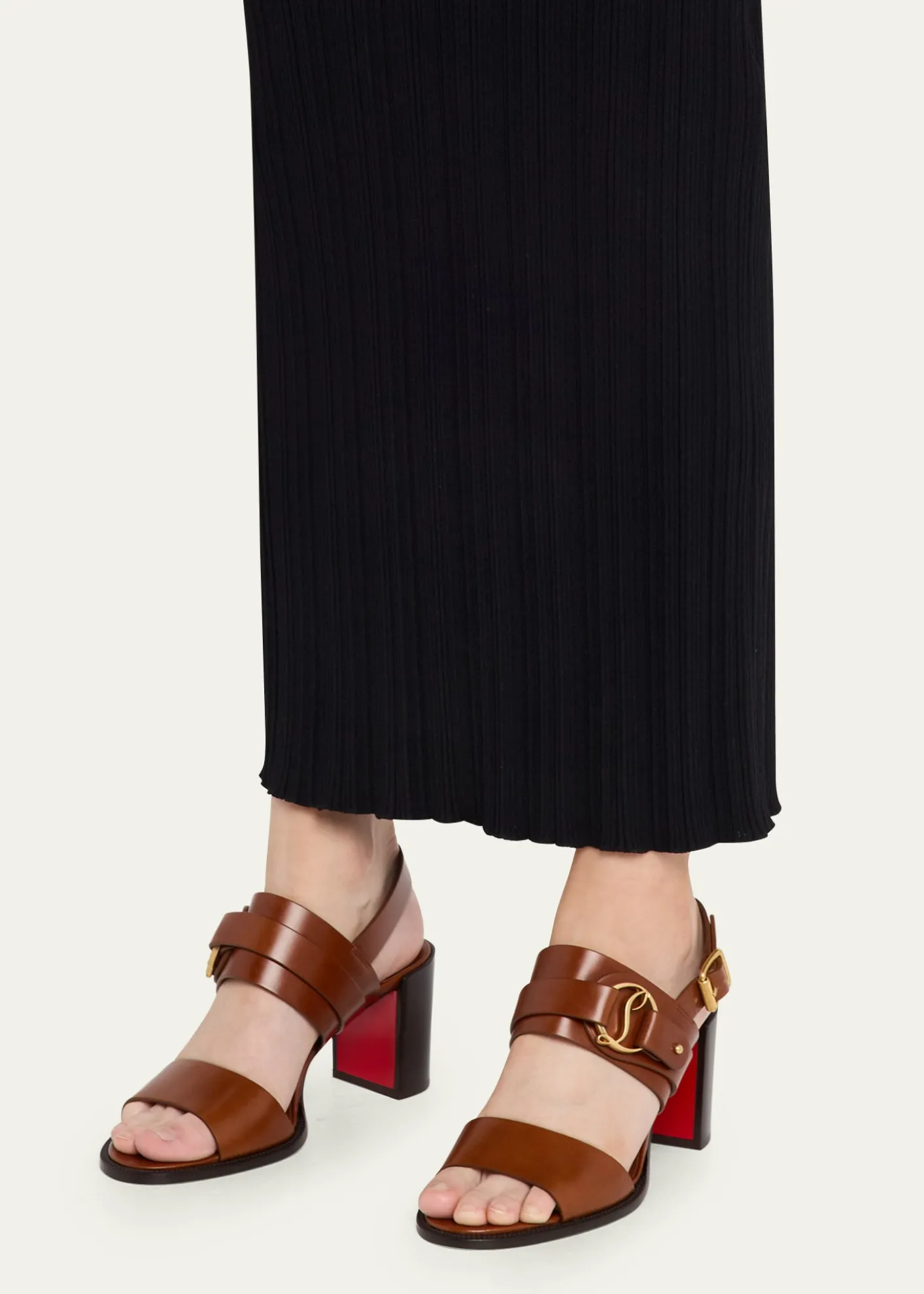 Christian Louboutin70mm Her in Roma Leather Block-Heel Sandals