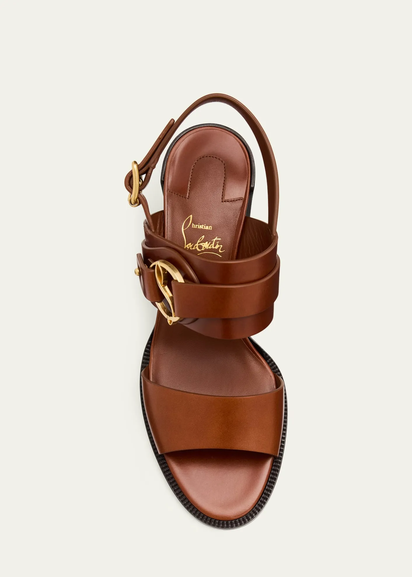 Christian Louboutin70mm Her in Roma Leather Block-Heel Sandals